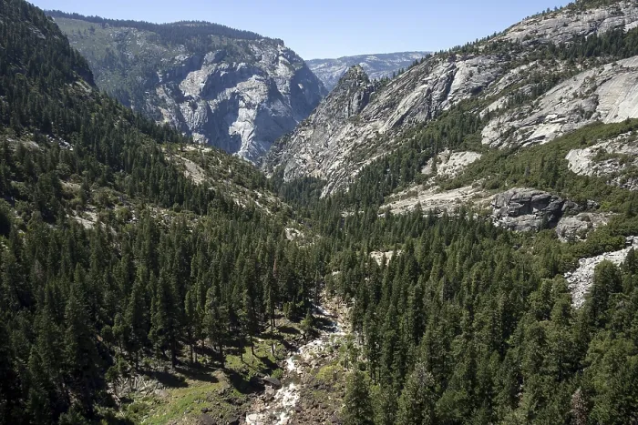 Framed Print : View from the Nevada Fall to the Merced River Print, Yosemite National Park