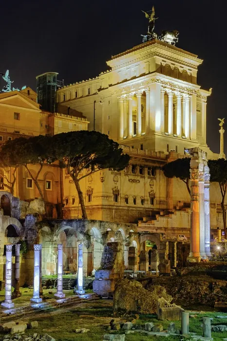 Framed Print : View at Night over the Caesar Forum Print, Rome Framed Print : View at Night over the Caesar Forum Print, Rome
