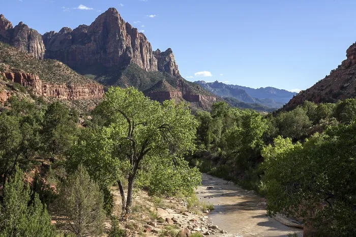 Framed Print : View towards North Fork Virgin River Print, Zion National Park Framed Print : View towards North Fork Virgin River Print, Zion National Park