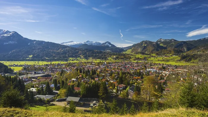 Framed Print : View of Oberstdorf, Allgau Print, Bavaria, Germany Framed Print : View of Oberstdorf, Allgau Print, Bavaria, Germany