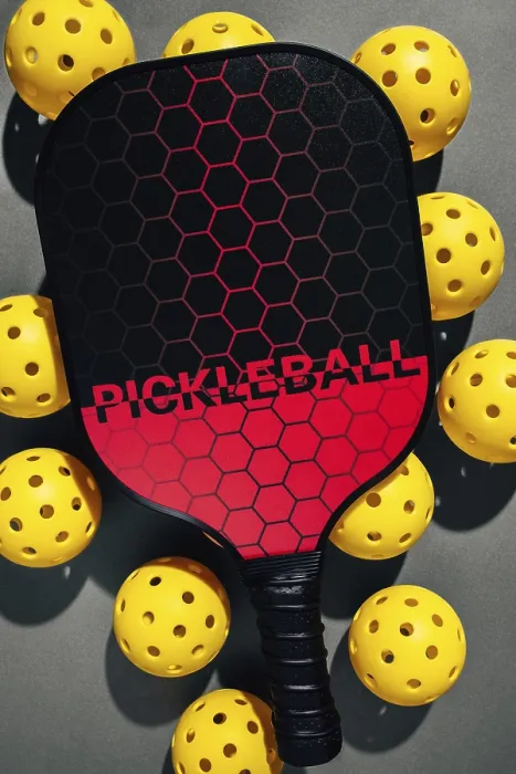 Framed Print : Top View of Paddle and Pickleballs Print Framed Print : Top View of Paddle and Pickleballs Print