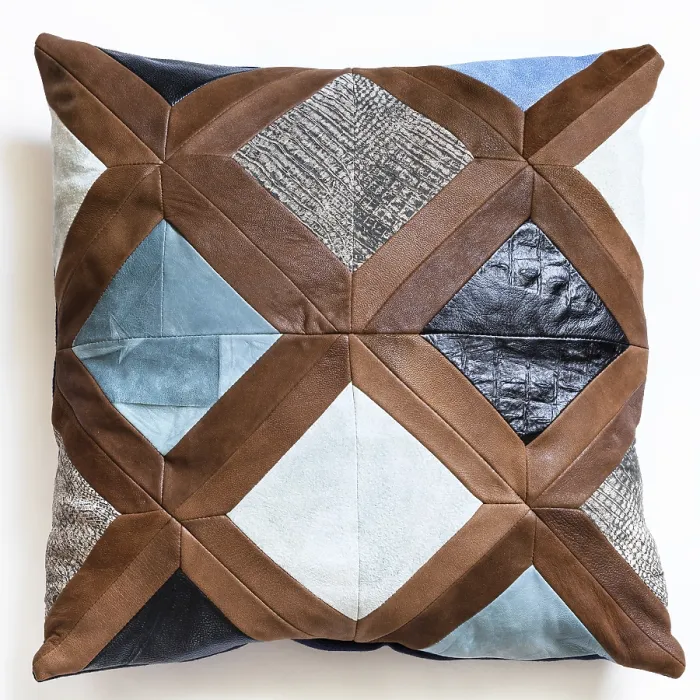 Framed Print : Patchwork Leather Pillow Print Framed Print : Patchwork Leather Pillow Print