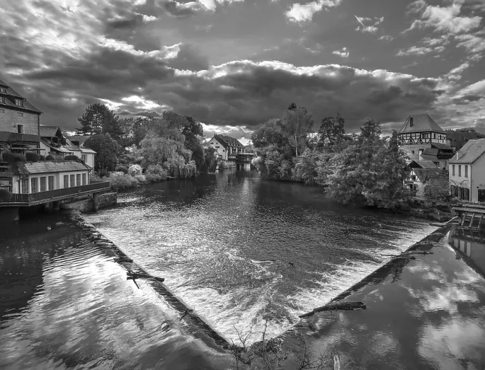 Framed Print : Black and White Print of Lauf an der Pegnitz Framed Print : Black and White Print of Lauf an der Pegnitz