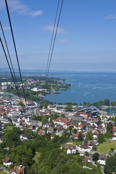 Framed Print : View from the Pfaender cable car Print over Bregenz, Austria Framed Print : View from the Pfaender cable car Print over Bregenz, Austria