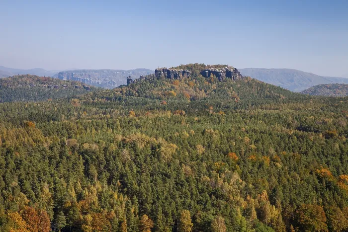 Framed Print : View from Pfaffenstein to Gohrisch Print, Elbe Sandstone Mountains Framed Print : View from Pfaffenstein to Gohrisch Print, Elbe Sandstone Mountains