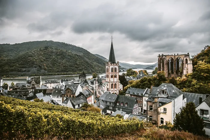 Framed Print : View from the Post Tower Print, Bacharach, Germany Framed Print : View from the Post Tower Print, Bacharach, Germany