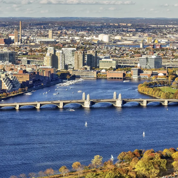 Framed Print : Boston Print: Prudential Tower View to Charles River Framed Print : Boston Print: Prudential Tower View to Charles River