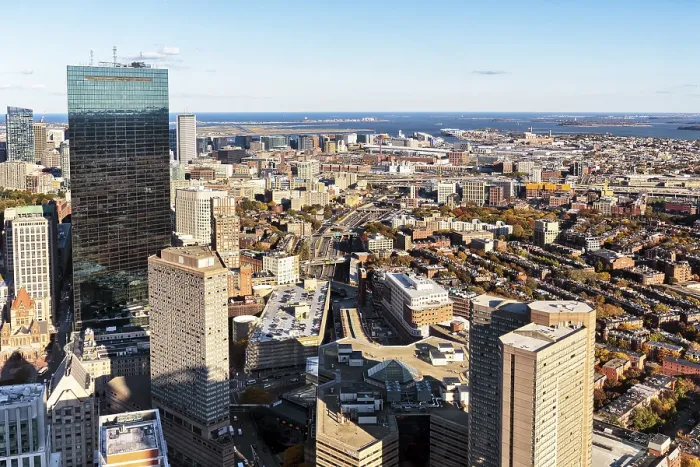 Framed Print : Boston Skyline Print: Prudential Tower to John Hancock Tower Framed Print : Boston Skyline Print: Prudential Tower to John Hancock Tower