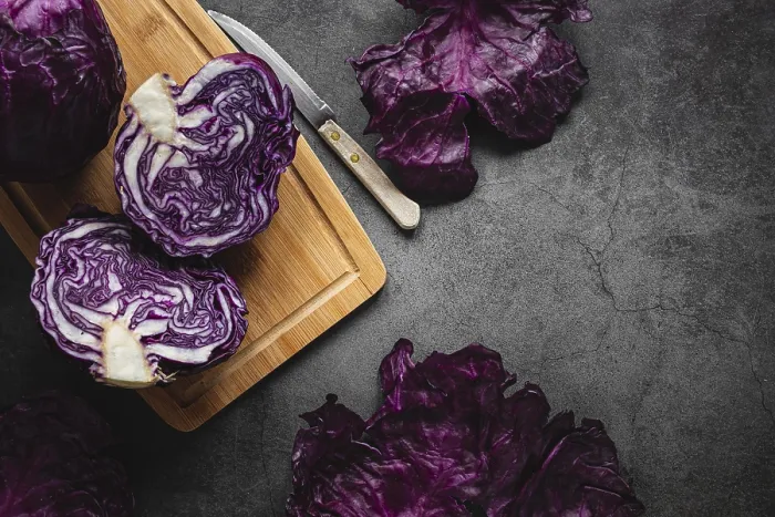 Framed Print : Top View Red Cabbage Cutting Board Print Framed Print : Top View Red Cabbage Cutting Board Print