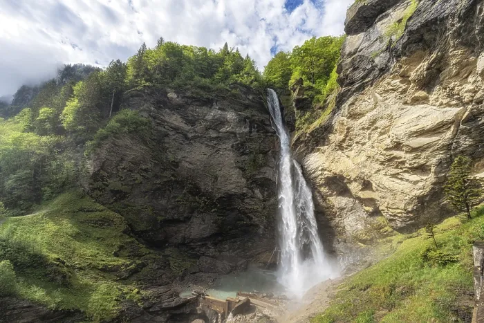 Framed Print : The View of Reichenbach Falls Waterfall Print