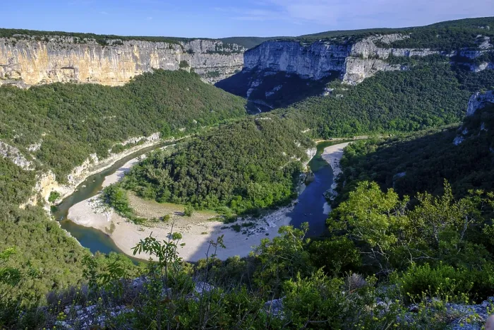 Framed Print : View of the River Bends Print, Ardeche Gorge, France Framed Print : View of the River Bends Print, Ardeche Gorge, France