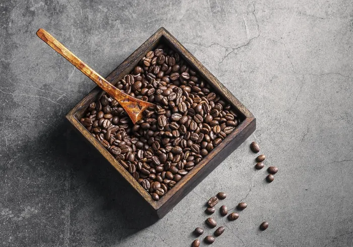 Framed Print : Top View Roasted Coffee Beans Print Framed Print : Top View Roasted Coffee Beans Print