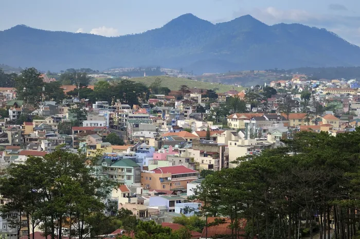 Framed Print : View over the rooftops of Dalat Print, Vietnam Framed Print : View over the rooftops of Dalat Print, Vietnam