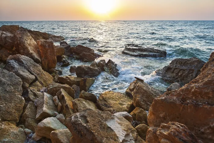 Framed Print : View on Sea at Sunset Print Framed Print : View on Sea at Sunset Print