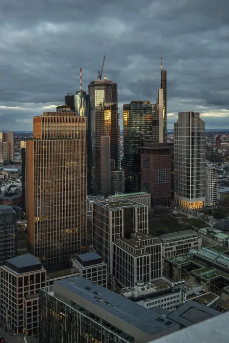 Framed Print : Frankfurt Skyline Evening Print Framed Print : Frankfurt Skyline Evening Print