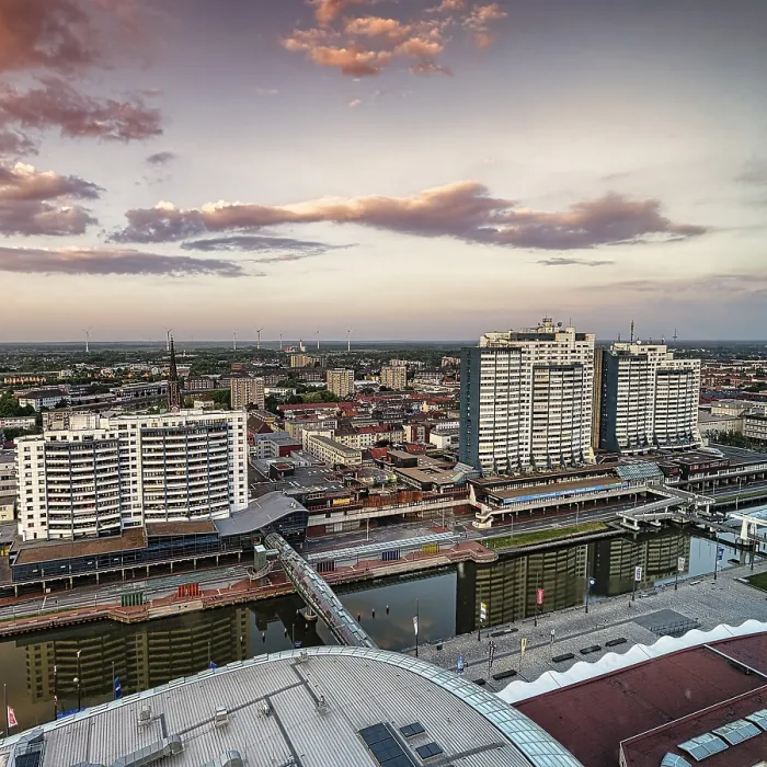Framed Print : View from Above of Skyscrapers in Bremerhaven Print Framed Print : View from Above of Skyscrapers in Bremerhaven Print
