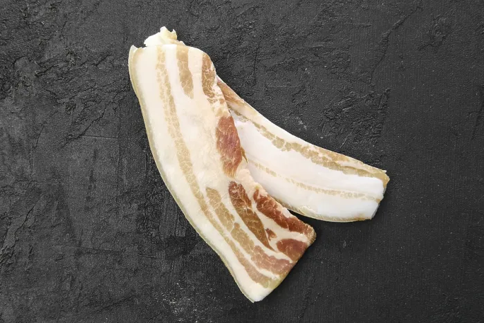 Framed Print : Top View of Two Slices of Bacon Print Framed Print : Top View of Two Slices of Bacon Print