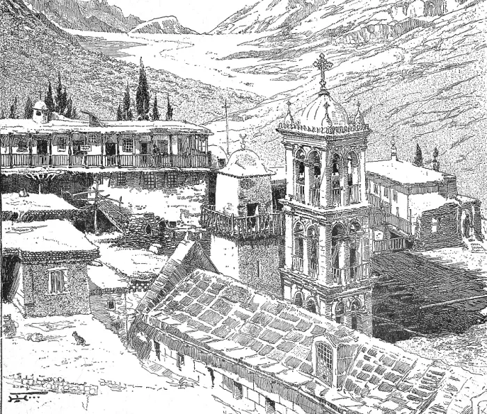 Framed Print : View of St. Catherine's Monastery Print, 19th Century Egypt Framed Print : View of St. Catherine's Monastery Print, 19th Century Egypt