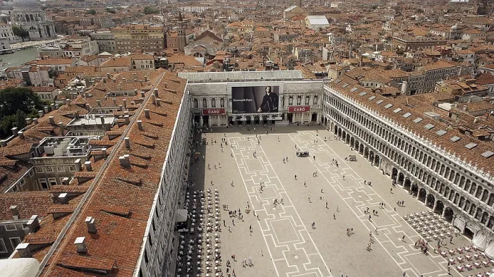 Framed Print : View from above of St. Mark's Square and the rooftops of Venice, Print Framed Print : View from above of St. Mark's Square and the rooftops of Venice, Print