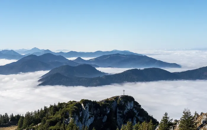 Framed Print : View from Breitenstein to Bockstein Print, Fischbachau, Bavaria