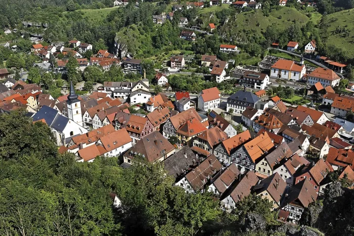 Framed Print : View of town centre, Pottenstein Print Framed Print : View of town centre, Pottenstein Print