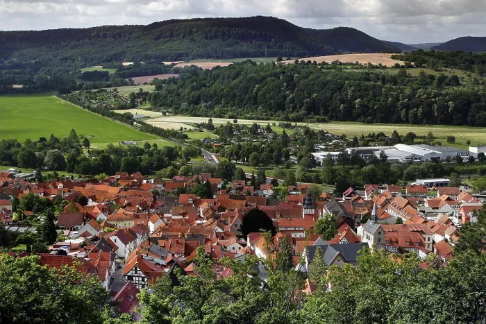 Framed Print : View of Treffurt and Werratal Print, Thuringia, Germany Framed Print : View of Treffurt and Werratal Print, Thuringia, Germany