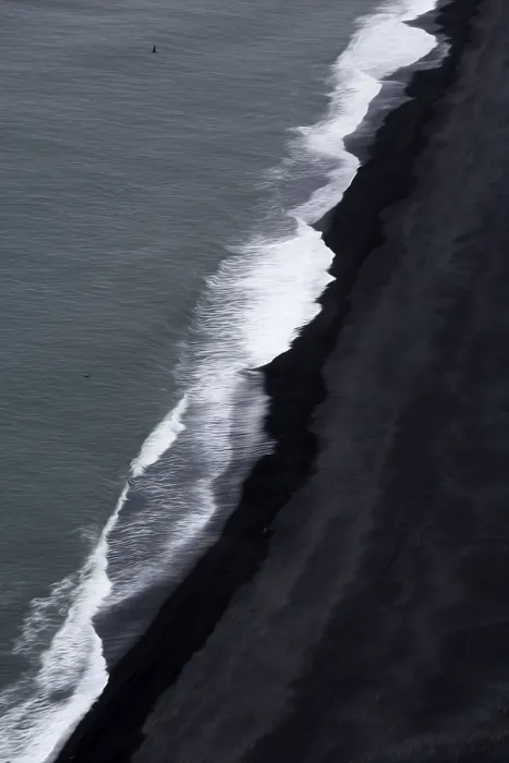 Framed Print : View from Above, Black Lava Beach Print Framed Print : View from Above, Black Lava Beach Print