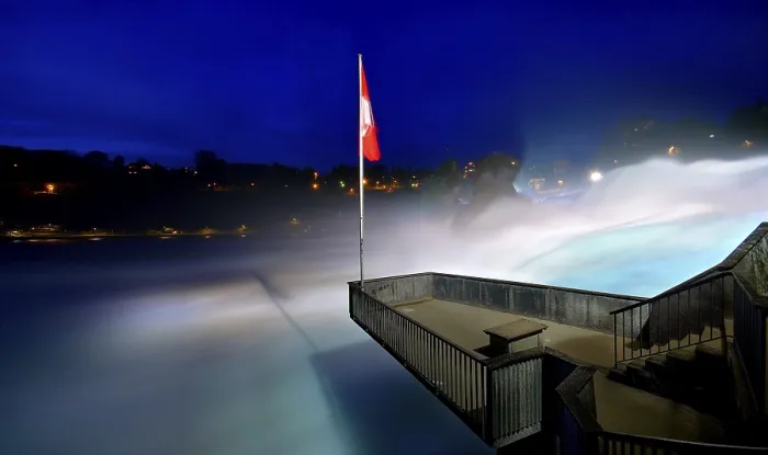 Framed Print : Rhine Falls Viewing Platform Print, Switzerland Framed Print : Rhine Falls Viewing Platform Print, Switzerland