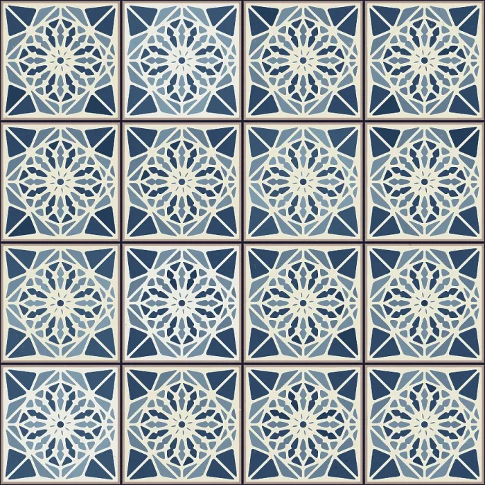 Framed Print : Vintage Ceramic Tiles Print Pattern