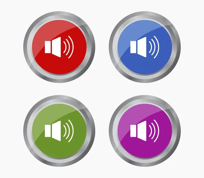 Framed Print : Volume Button Icon Print in Vector on White Background