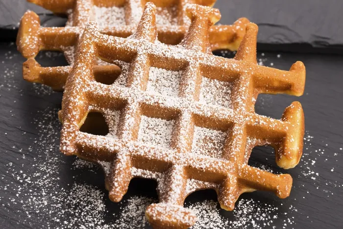 Framed Print : Delicious Waffles with Sugar Print Framed Print : Delicious Waffles with Sugar Print