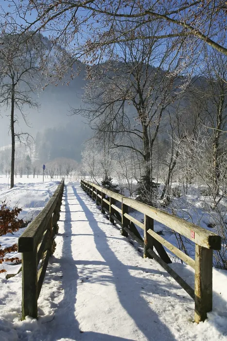 Framed Print : Walking Bridge with Snow Print Framed Print : Walking Bridge with Snow Print
