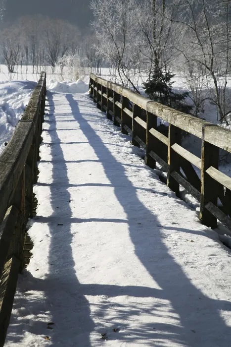 Framed Print : Walking Bridge with Snow Print Framed Print : Walking Bridge with Snow Print