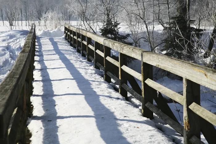 Framed Print : Walking Bridge in Snow Print Framed Print : Walking Bridge in Snow Print