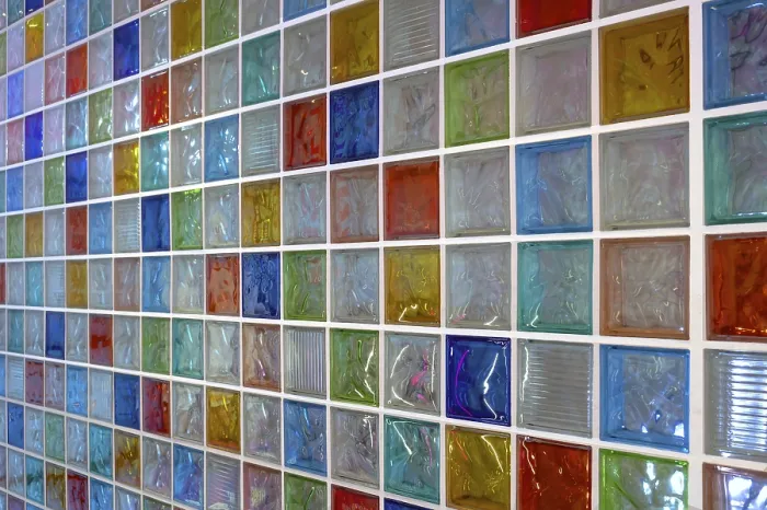 Framed Print : Wall with Colored Glass Blocks Print, Nuremberg, Germany Framed Print : Wall with Colored Glass Blocks Print, Nuremberg, Germany