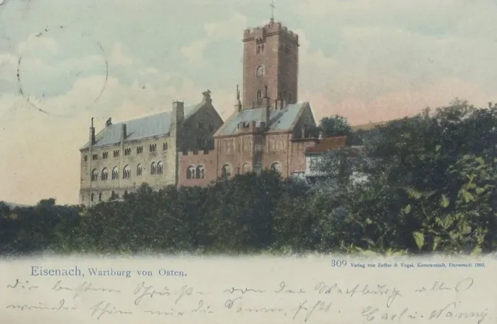 Framed Print : Wartburg Castle Print, circa 1910 Framed Print : Wartburg Castle Print, circa 1910