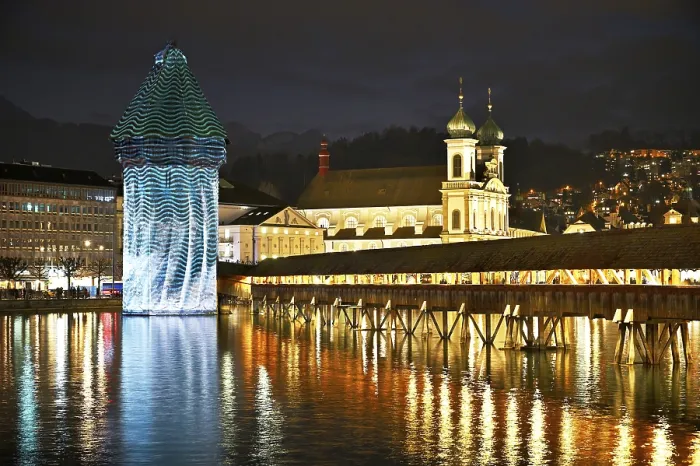 Framed Print : Lucerne Print - Wasserturm at Dusk, Switzerland Framed Print : Lucerne Print - Wasserturm at Dusk, Switzerland