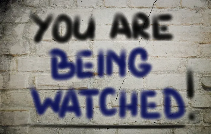 Framed Print : You Are Being Watched Print - Surveillance Concept Framed Print : You Are Being Watched Print - Surveillance Concept