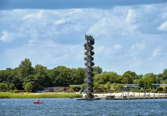 Framed Print : Water Level Tower Print, Groer Goitzschesee Germany