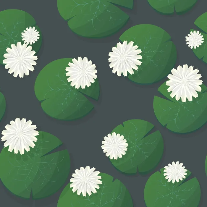 Framed Print : Water Lily Seamless Vector Pattern Print Framed Print : Water Lily Seamless Vector Pattern Print