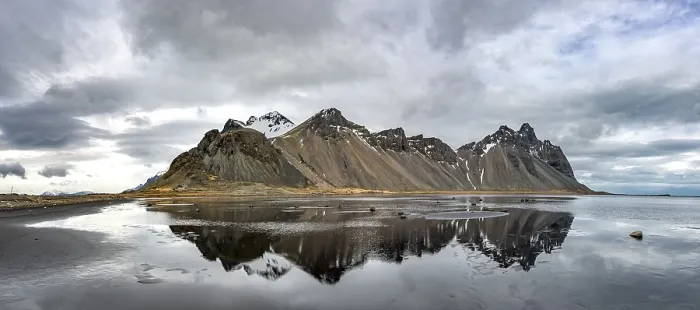 Framed Print : Water Reflection at Black Sandy Beach, East Iceland Print Framed Print : Water Reflection at Black Sandy Beach, East Iceland Print