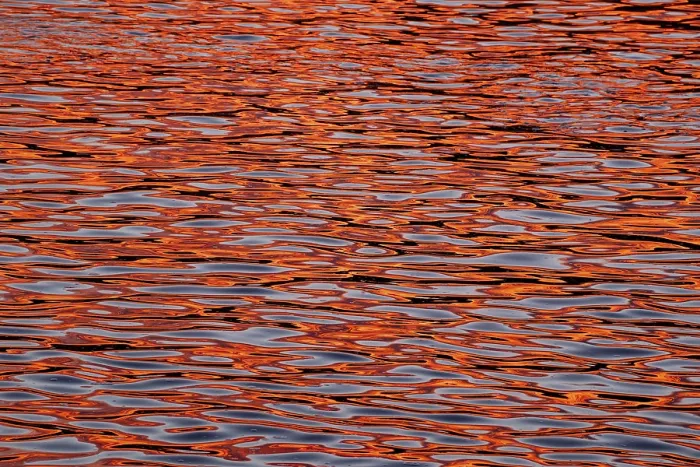 Framed Print : Water with Sunset Reflections Print