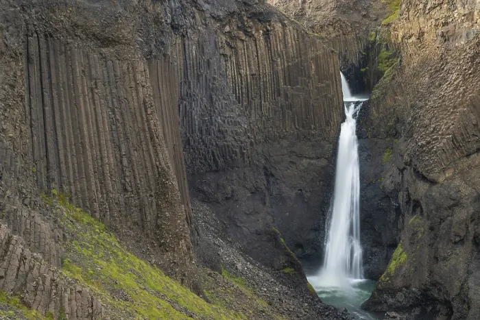 Framed Print : Waterfall Litlanesfoss Columnar Basalt Print, East Iceland Framed Print : Waterfall Litlanesfoss Columnar Basalt Print, East Iceland