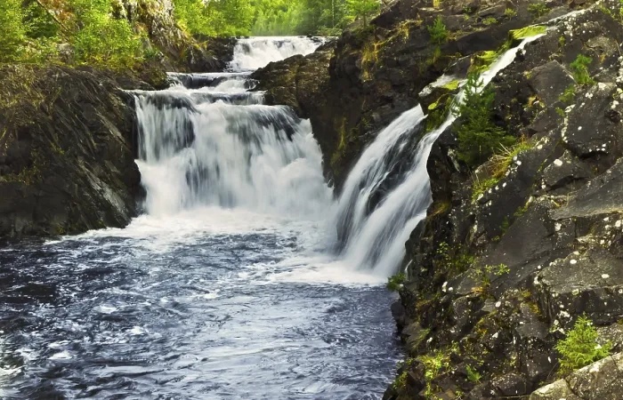 Framed Print : Waterfall Print: Forest Rocks Scenery Framed Print : Waterfall Print: Forest Rocks Scenery
