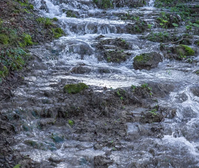 Framed Print : Waterfall of a stream in spring Print, Thuisbrunn, Bavaria Framed Print : Waterfall of a stream in spring Print, Thuisbrunn, Bavaria