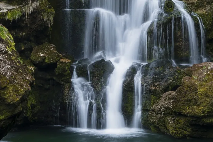 Framed Print : Waterfall at Traunfall, Upper Austria Print Framed Print : Waterfall at Traunfall, Upper Austria Print
