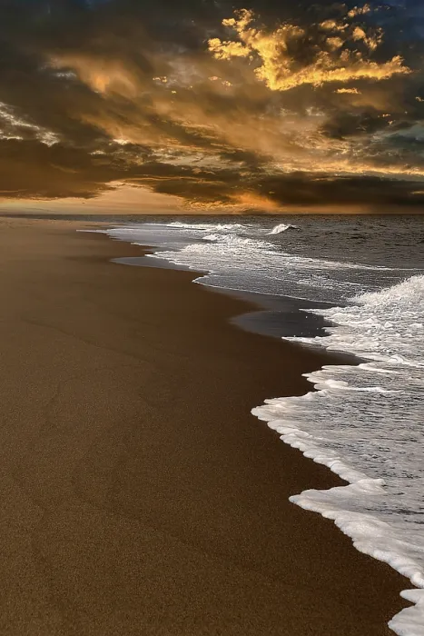 Framed Print : Waves on Empty Beach Print, Cape Cod Sunset Framed Print : Waves on Empty Beach Print, Cape Cod Sunset