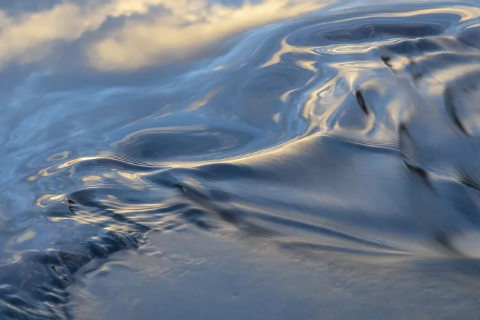 Framed Print : Waves in a Stream Print, Norrbotten, Sweden Framed Print : Waves in a Stream Print, Norrbotten, Sweden
