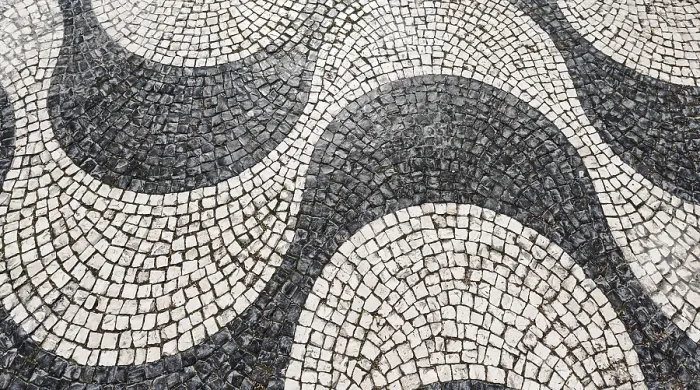 Framed Print : Wavy Pattern in Cobblestone Pavement Print, Lisbon, Portugal Framed Print : Wavy Pattern in Cobblestone Pavement Print, Lisbon, Portugal