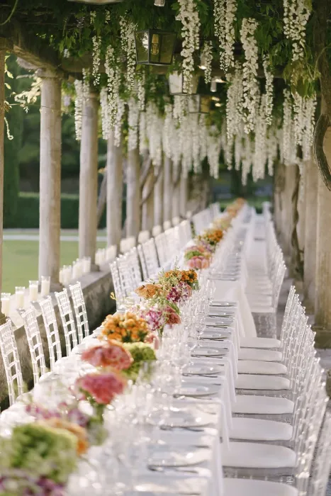 Framed Print : Wedding Dinner Table Reception Print under Wisteria Columns Framed Print : Wedding Dinner Table Reception Print under Wisteria Columns